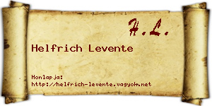 Helfrich Levente névjegykártya